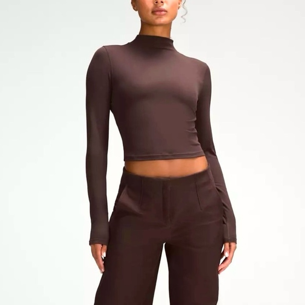 Lululemon Align Mock Neck Crop Long Sleeve Top